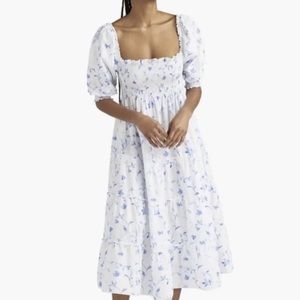 Hill House Home Blue Botanical Floral Nesli Nap Dress Size M